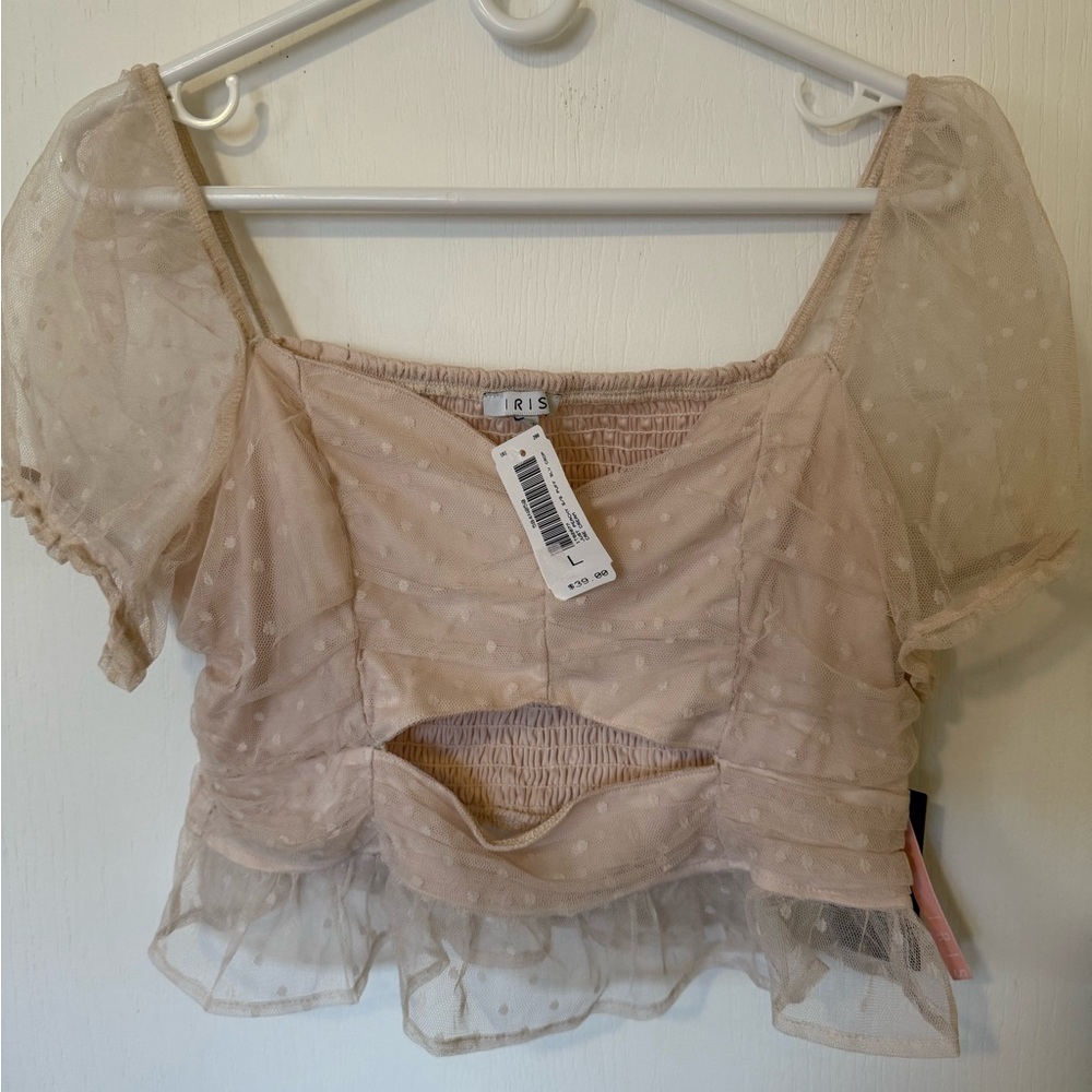 🦋2/30 Women’s Pink Top Blouse. Romantic, Fairy, Feminine, Y2K. Size L